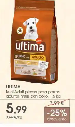 Supermercados Plaza ULTIMA Mini Adult pienso para perros adultos minis con pollo oferta