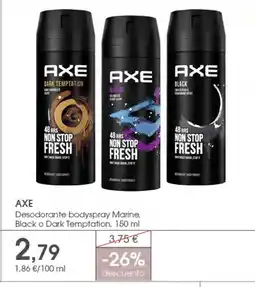 Supermercados Plaza AXE Desodorante bodyspray Marine, Black o Dark Temptation oferta