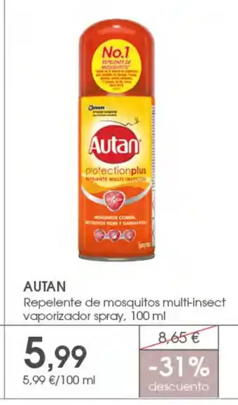 Supermercados Plaza AUTAN Repelente de mosquitos multi-insect vaporizador spray oferta
