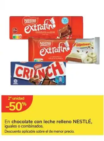 Carrefour Express NESTLÉ En chocolate con leche relleno oferta