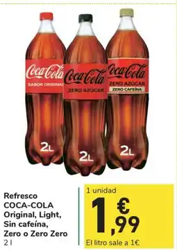 Carrefour Express COCA COLA Refresco Original. Light. sin cafeina Zero o Zero Zero oferta