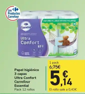 Carrefour Express Papel higiénico 3 capas Ultra Confort oferta
