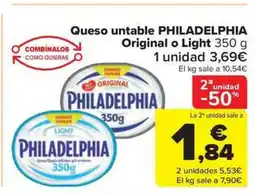 Carrefour Market PHILADELPHIA Queso untable Original o Light oferta