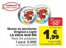 Carrefour Market LA VACA QUE RIE Queso en porciones Original o Light oferta