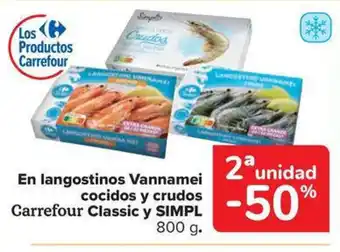 Carrefour Market SIMPL En langostinos Vannamei cocidos y crudos oferta
