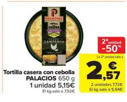 Carrefour Market PALACIOS Tortilla casera con cebolla oferta