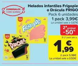 Carrefour Market FRIGO Helados infantiles Frigopie o Drácula oferta