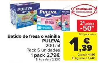 Carrefour Market PULEVA Batido de fresa o vainilla oferta