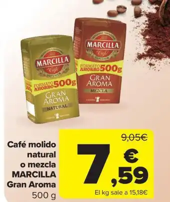 Carrefour Market MARCILLA Café molido natural o mezcla oferta