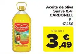 Carrefour Market CARBONELL Aceite de oliva Suave 0,4° oferta