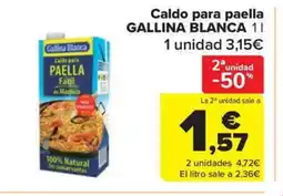 Carrefour Market GALLINA BLANCA Caldo para paella oferta