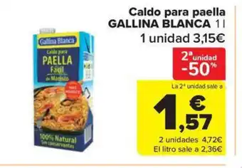 Carrefour Market GALLINA BLANCA Caldo para paella oferta