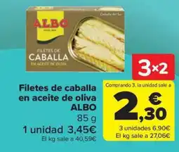Carrefour Market ALBO Filetes de caballa en aceite de oliva oferta