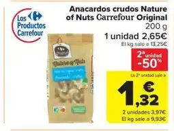 Carrefour Market Anacardos crudos Nature of Nuts Carrefour Original oferta