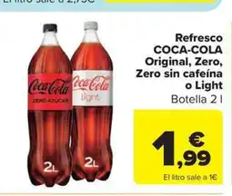 Carrefour Market COCA-COLA refresco Original Zero Zero sin cafeina o Light oferta