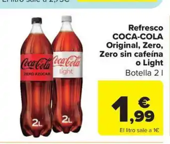 Carrefour Market COCA-COLA refresco Original Zero Zero sin cafeina o Light oferta