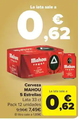 Carrefour Market MAHOU Cerveza 5 Estrellas oferta