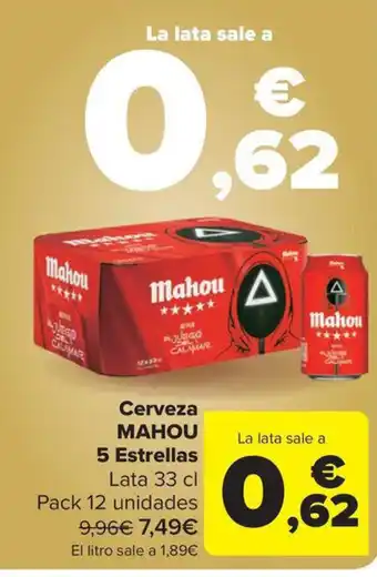 Carrefour Market MAHOU Cerveza 5 Estrellas oferta