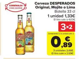 Carrefour Market DESPERADOS Cerveza Original Mojito o Lima oferta