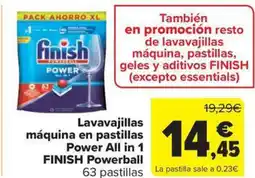 Carrefour Market FINISH Lavavajillas maquina en pastillas Power All in 1 oferta