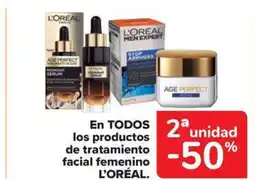 Carrefour Market L'ORÉAL En todos 2 unidad los productos de tratamiento facial femenino oferta