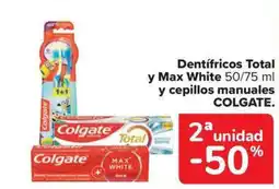 Carrefour Market COLGATE Dentifricos Total y Max White y cepillos manuales oferta