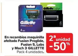 Carrefour Market GILLETTE En recambios maquinilla afeitado Fusion Proglide oferta
