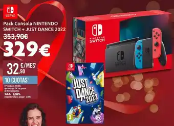 Carrefour Pack consola nintendo switch + just dance 2022 oferta