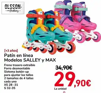 Carrefour Patín en línea modelos salley y max oferta