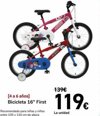Carrefour Bicicleta 16'' first oferta
