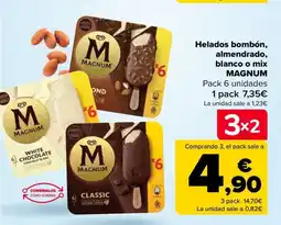Carrefour MAGNUM Helados bombón, almendrado, blanco o mix oferta