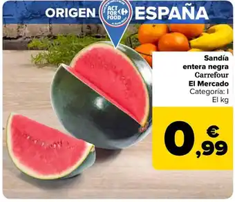 Carrefour Sandía entera negra oferta