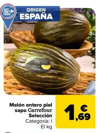 Carrefour Melón entero piel sapo oferta