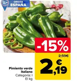 Carrefour Pimiento verde italiano oferta