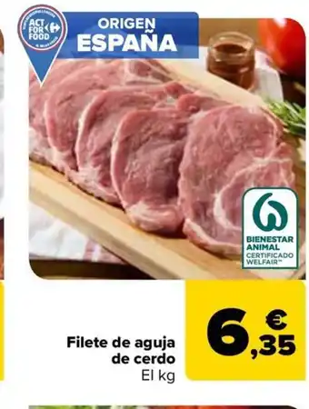 Carrefour Filete de aguja de cerdo oferta