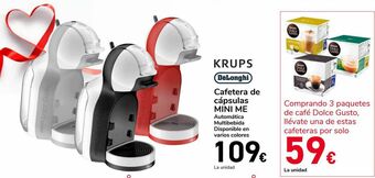 Carrefour Krups dëlonghi cafetera de cápsulas mini me oferta