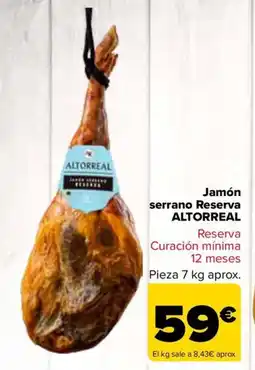 Carrefour ALTORREAL Jamón serrano Reserva oferta