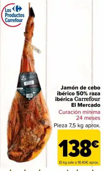 Carrefour Jamón de cebo ibérico 50% raza ibérica oferta