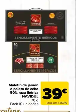 Carrefour NAVIDUL aletín de jamón o paleta de cebo 50% raza ibérica oferta