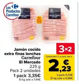 Carrefour Jamón cocido extra finas lonchas oferta