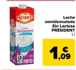 Carrefour PRÉSIDENT Leche semidesnatada Sin Lactosa oferta