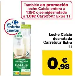 Carrefour Leche Calcio desnatada oferta