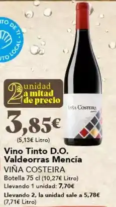 Gadis Viña costeira - vino tinto d.o. valdeorras mencía oferta