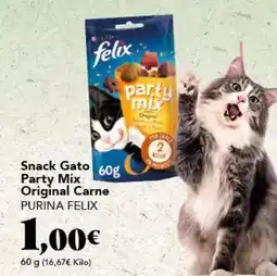 Gadis Purina - snack gato party mix original carne oferta