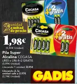 Gadis Cegasa - pila super alcalina oferta