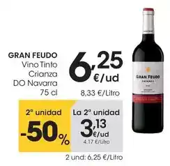 Eroski Gran feudo - vino tinto crianza do navarra oferta
