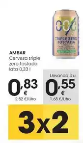 Eroski Ambar - cerveza triple zero tostada oferta