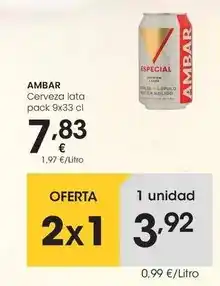 Eroski Ambar - cerveza lata oferta