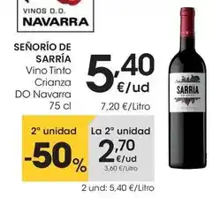Eroski Señorío de sarría - vino tinto crianza do navarra oferta