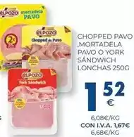 CashDiplo Elpozo - chopped pavo mortadela pavo o york sandwich lonchas oferta